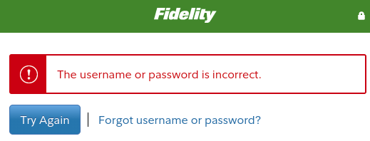 issue of accessing Fidelity site 